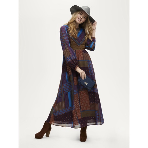 blouson sleeve maxi dress